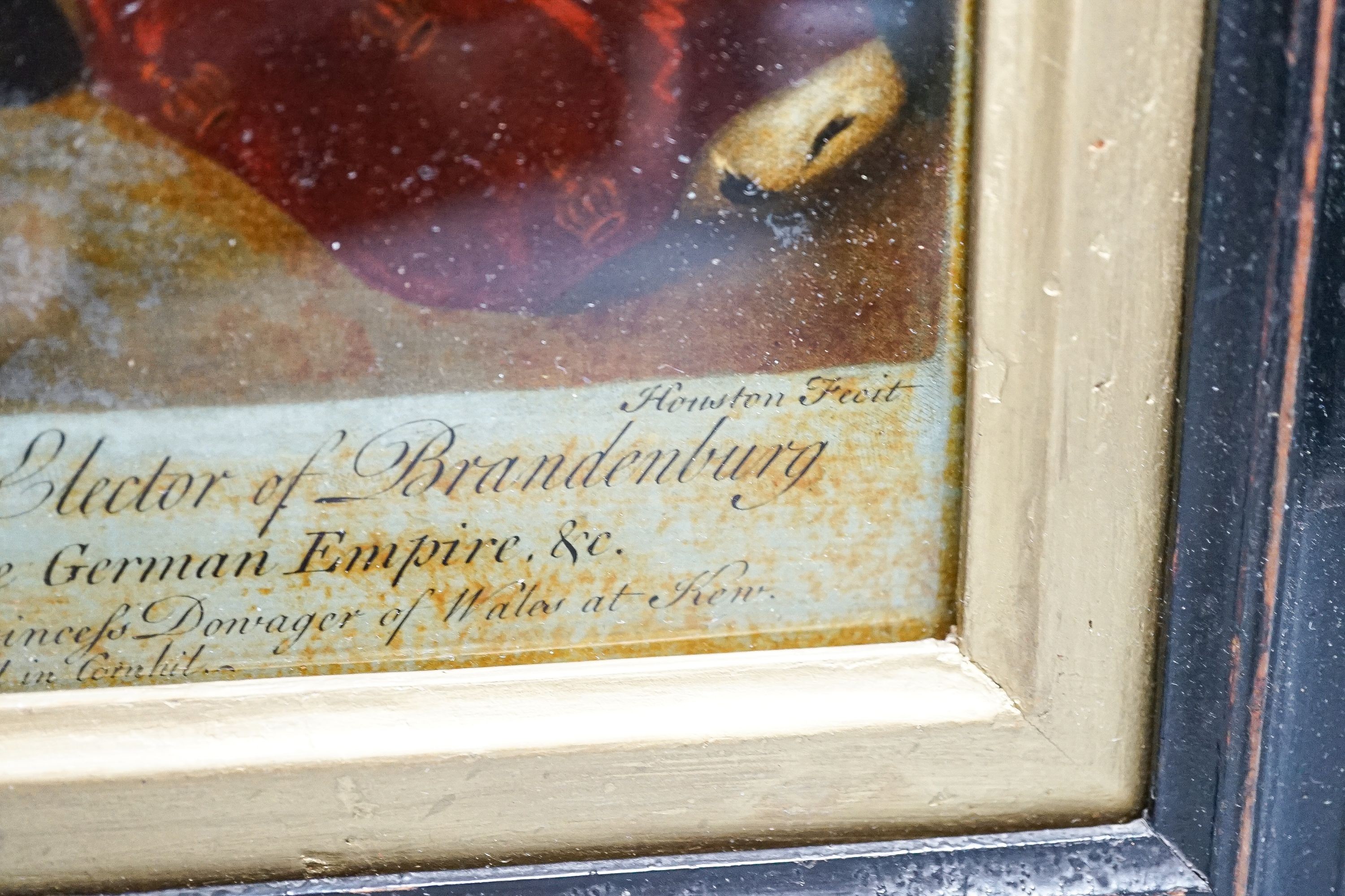 An early 19th century reverse glass print 'Frederick III King of Prussia' 36x26cm